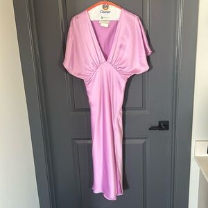 Midi BHLDN satin purple/pink dress 
Worn 1 time for a wedding!